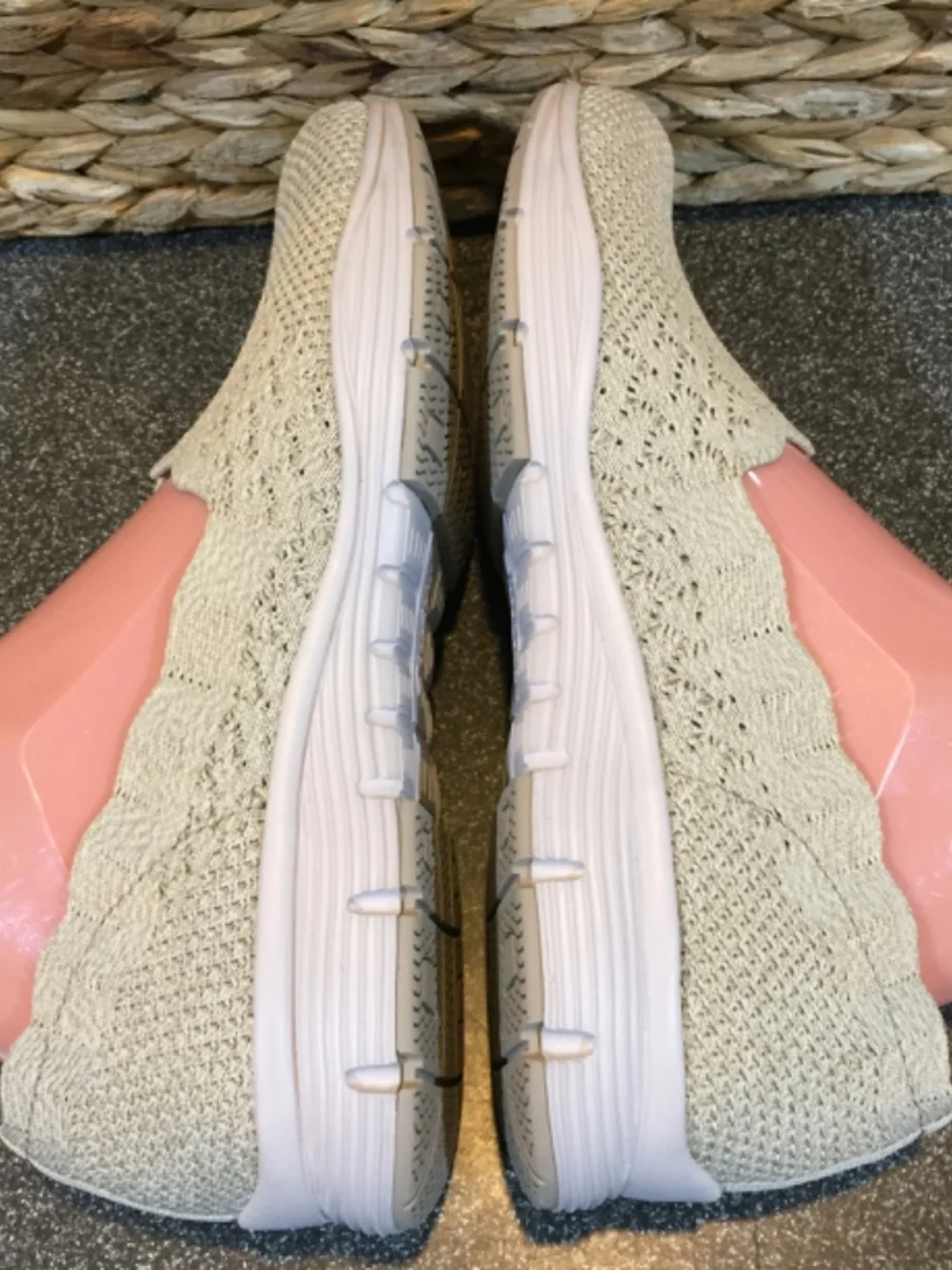 Skechers Light Tan Knit Slip-On Flats